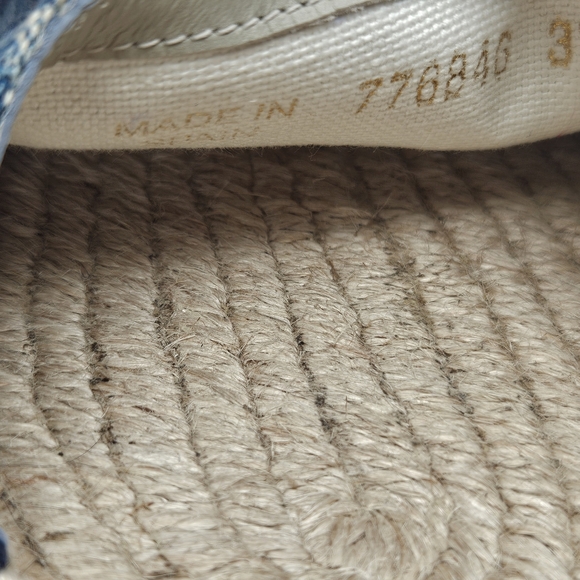 GUCCI Pilar GG Logo Blue Denim Pilar Espadrille Wedge Sandals size 37 7 NEW - Picture 11 of 11